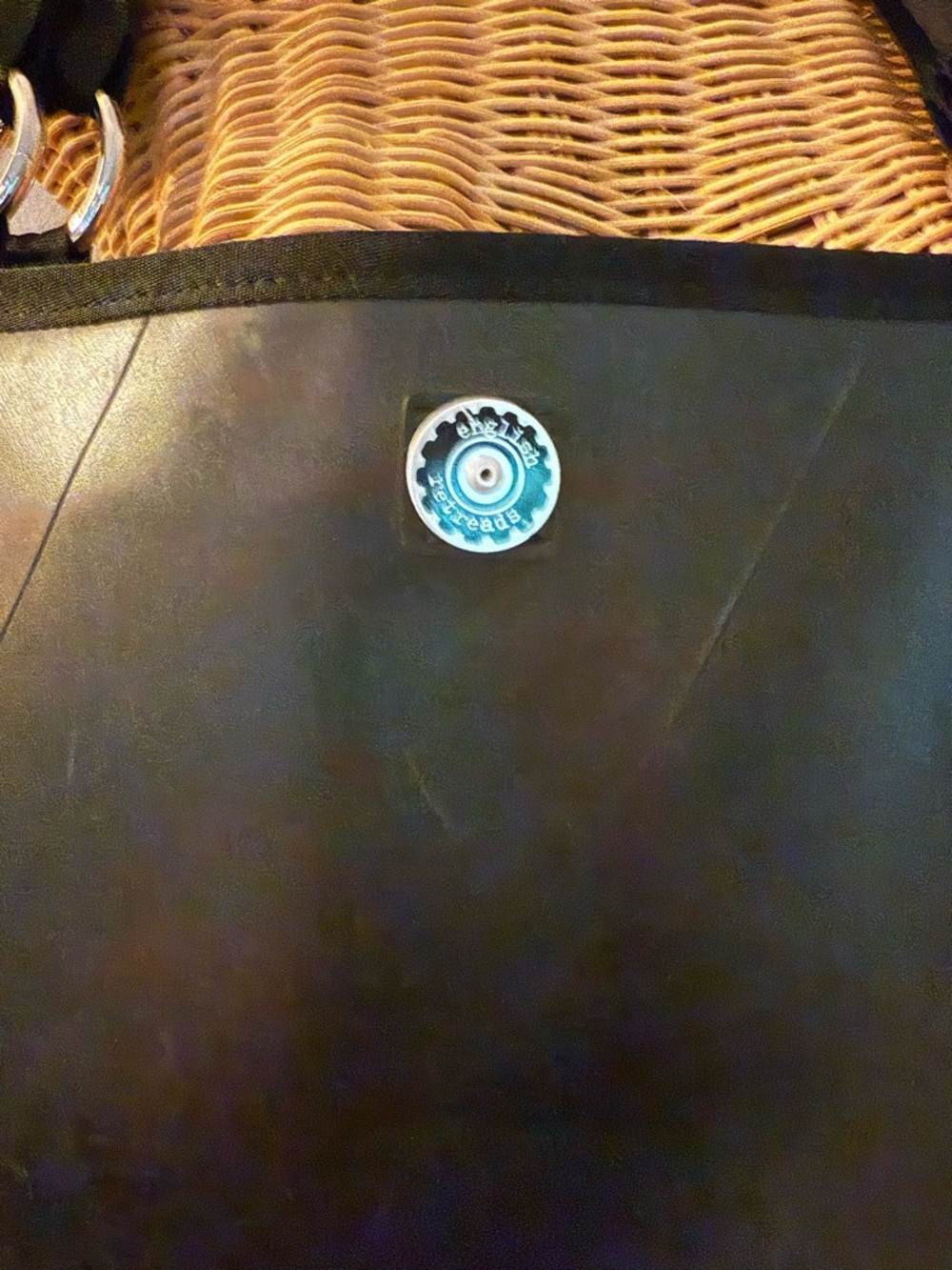 English Retread Classic Black Tote with Silver Stud Accents - Picture 3 of 3